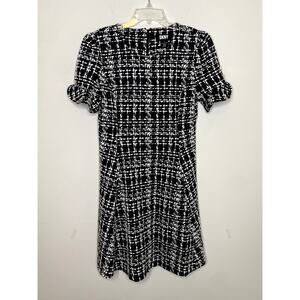 DKNY Women Dress Sz 12 Fit & Flare Tweed Preppy Office Old Money Academia